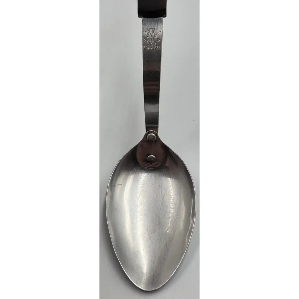 CUTCO Serving Utensil Set 3 Pc Slotted Spoon Basting Serving Masher Brown Swirl